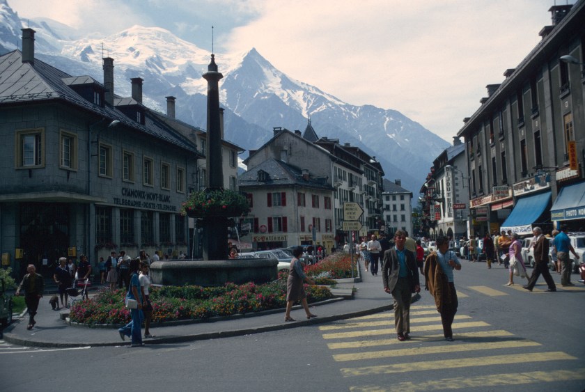 france chamonix street mt blanc